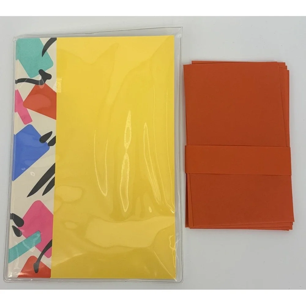 Vintage Hallmark Geometric Stationery Note Sheets (16) and Envelopes (12)